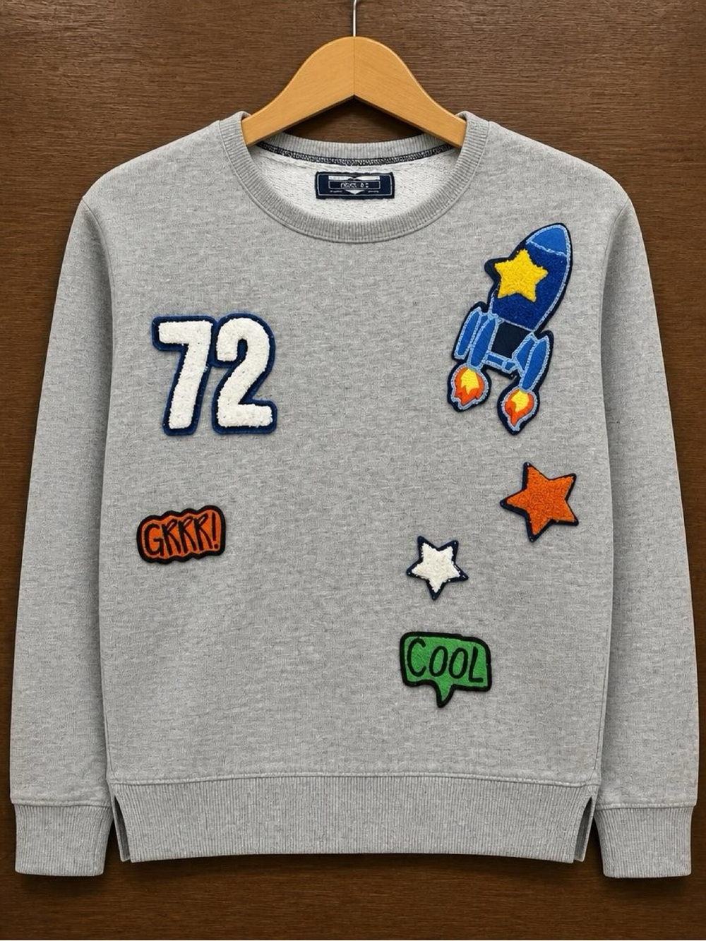 Next 82 Boys Rocket Patch Sweatshirt Gray Size 4-5 Years (110 cm)